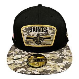 New Era 59FIFTY Fitted New Orleans Saints Salute To Service‎ Hat Men's Sz 7-3/8